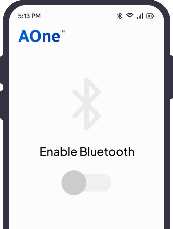 Enabling Bluetooth to pair the cap with the Aone app